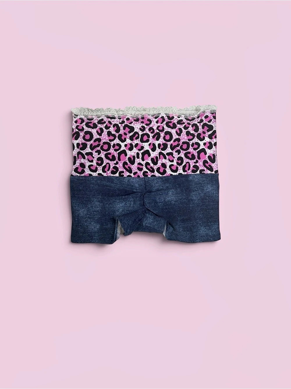 Leopard Print Denim-Style Matching Set - Picture 5 of 5